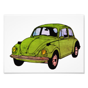 Impression Photo Dessin hippie de voiture, copie professionnelle de