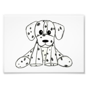Impression Photo Dessin simple de contour de chien en peluche dalma