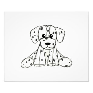 Impression Photo Dessin simple de contour de chien en peluche dalma