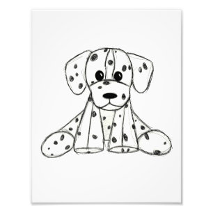 Impression Photo Dessin simple de contour de chien en peluche dalma
