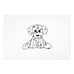 Impression Photo Dessin simple de contour de chien en peluche dalma