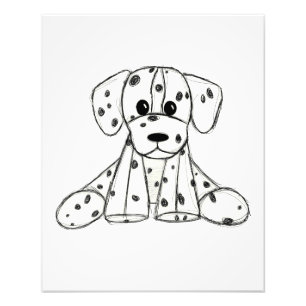 Impression Photo Dessin simple de contour de chien en peluche dalma