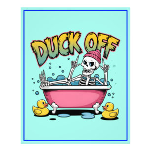 Impression Photo Dessin squelette drôle "Duck Off" - 61161 Œuvre en