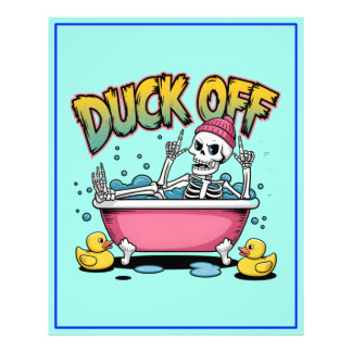 Impression Photo Dessin squelette drôle "Duck Off" - 61161 Œuvre en