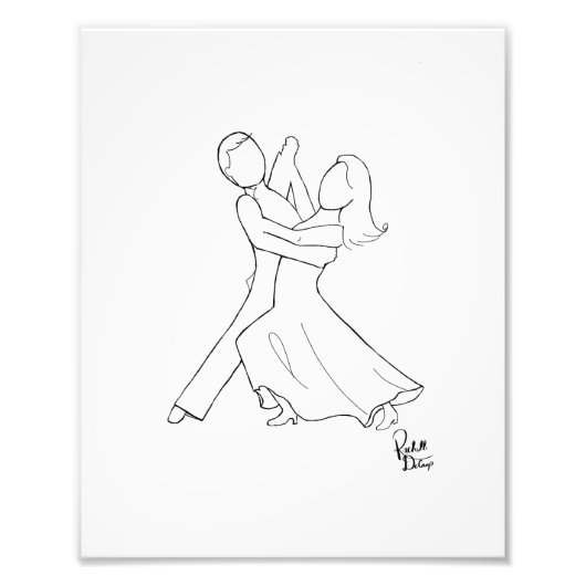 Impression Photo Dessin Waltz Dance Fine Art (Devant)