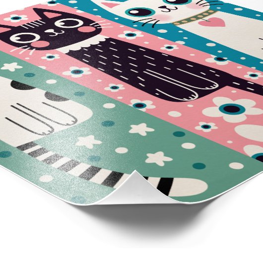 Impression Photo Dessins de Doodle Signet de Chat (Coin)