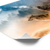 Impression Photo Deux loups hurlent à la pleine lune dans la forêt (Coin)