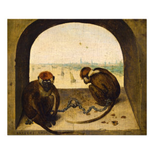 Impression Photo Deux singes enchaînés par Pieter Bruegel l'Ancien