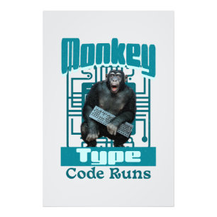 Impression Photo Développeur Full-Stack de type singe, code s'exécu