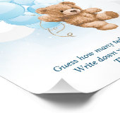 Impression Photo Devinez combien de Baby shower Ours Bleu Teddy (Coin)