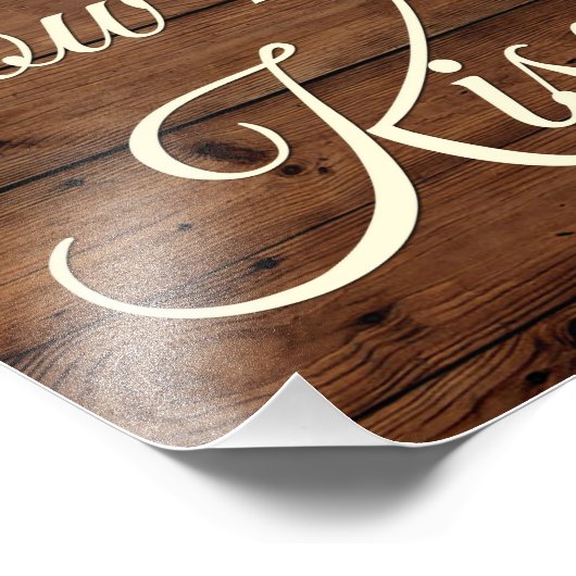 Impression Photo Devinez combien de baisers Rustic Baby shower SIGN (Coin)