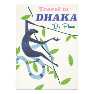 Impression Photo Dhaka, affiche vintage des vacances au Bangladesh.