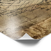 Impression Photo Diagramme d'anatomie de cerveau vintage (Coin)