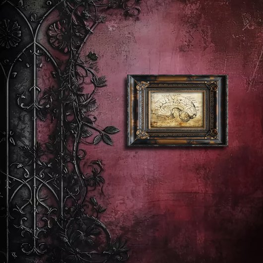 Impression Photo Diagramme d'anatomie de cerveau vintage