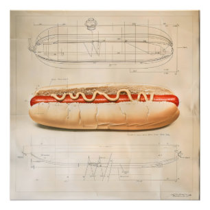 Impression Photo Diagramme de chien chaud