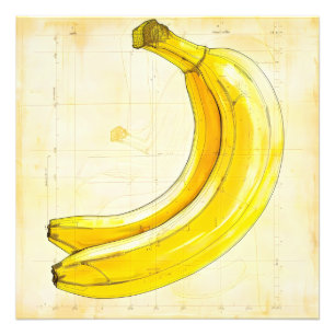 Impression Photo Diagramme de croquis Vintage Banana