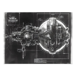 Impression Photo Diagramme noir de la base Sci-Fi