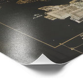 Impression Photo Diagramme noir du navire spatial (Coin)