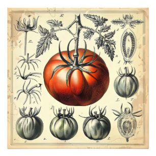 Impression Photo Diagramme tomate Vintage