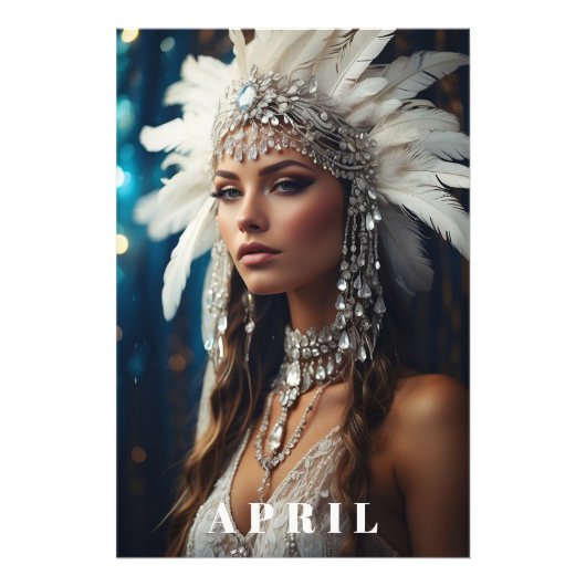 Impression Photo *~ DIAMOND Boho Femmes AP53 AVRIL ANNIVERSAIRE (Devant)