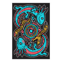 Dieu aztèque Xolotl combattant l'art tribal de la