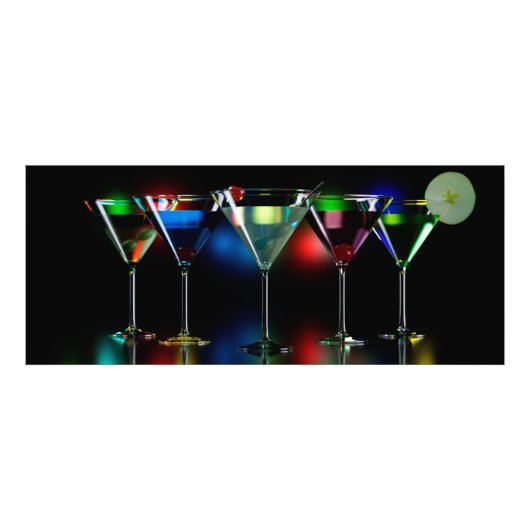 Impression Photo Différents cocktails dans des lunettes à martini é (Devant)