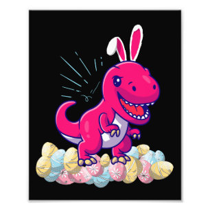 Impression Photo Dinosaure de Pâques T rex Garçons Filles Enfants C