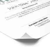 Impression Photo Diplôme Classique Élégant Certificat ruban vert (Coin)