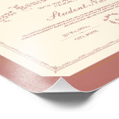 Impression Photo Diplôme d'école familiale traditionnel rouge doux (Coin)