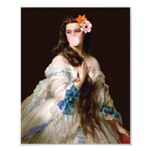 Impression Photo Divas Bubble Gum avec Deux Fleurs (Devant)