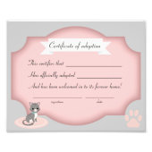 Impression Photo document de certification du parti d'adoption du c (Devant)