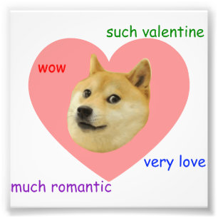 Impression Photo Doge beaucoup de Valentines de jour d'amour très