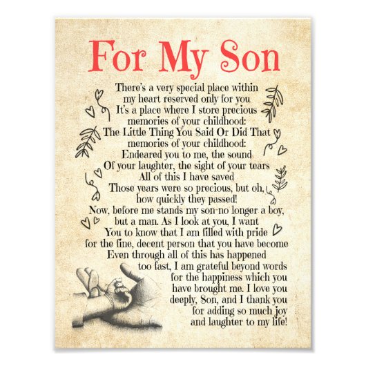 Impression Photo Don Son | Pour Mon Fils Merci D'Avoir Ajouté Tant (Devant)