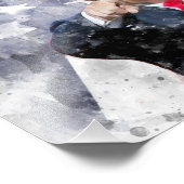 Impression Photo Donald Trump pointant du doigt le drapeau américai (Coin)