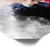 Impression Photo Donald Trump pointant le portrait aquarelle (Coin)