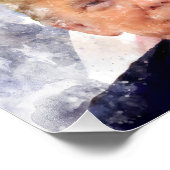 Impression Photo Donald Trump souriant avec le drapeau américain (Coin)