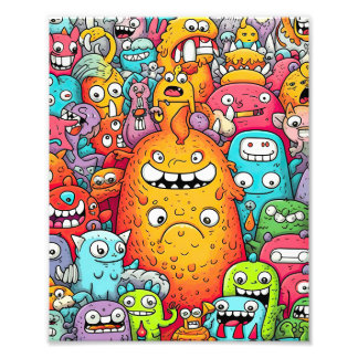 Impression Photo Doodles de monstre fou