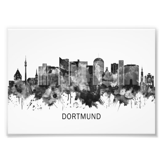 Impression Photo Dortmund Allemagne Skyline BW (Devant)