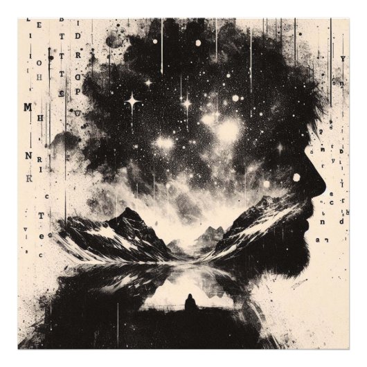 Impression Photo Double profil homme ville Skyline (Devant)