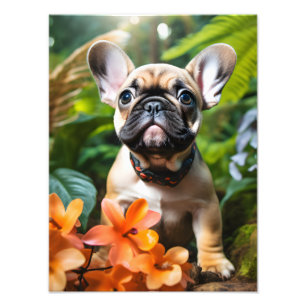Impression Photo 😍Douce Frenchie chiot dans une jungle