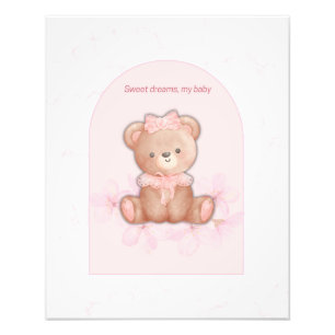 Impression Photo Douces Rêves Ours en Peluche Imprimé Nursery pou