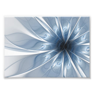 Impression Photo Doux et tendreté bleu fleur imaginaire fractal cu