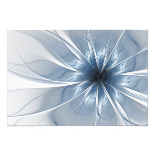 Impression Photo Doux et tendreté bleu fleur imaginaire fractal cu