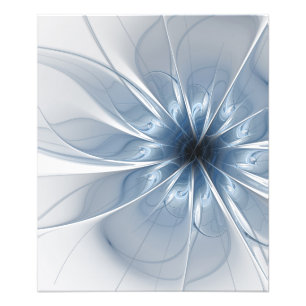 Impression Photo Doux et tendreté bleu fleur imaginaire fractal cu