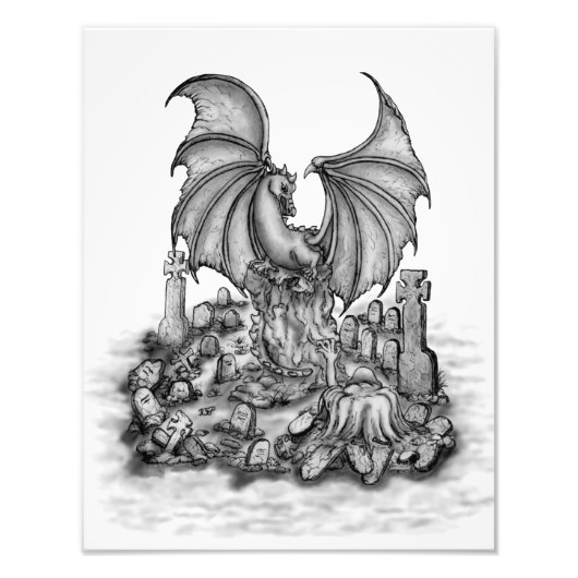 Impression Photo Dragon avec Zombie (Devant)
