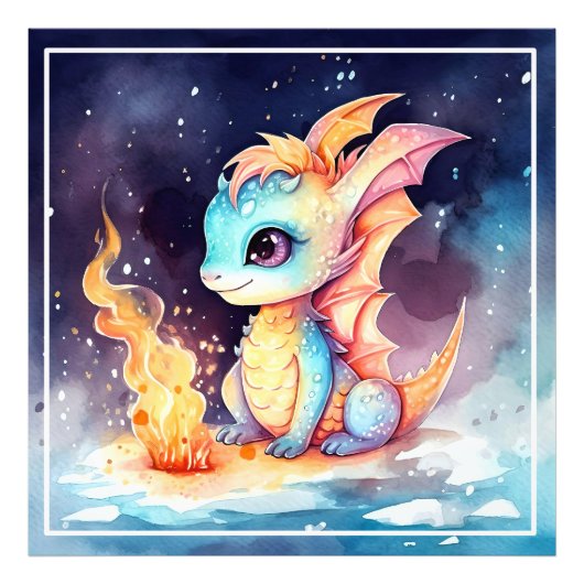 Impression Photo Dragon Bébé Crystalized Cute (Devant)