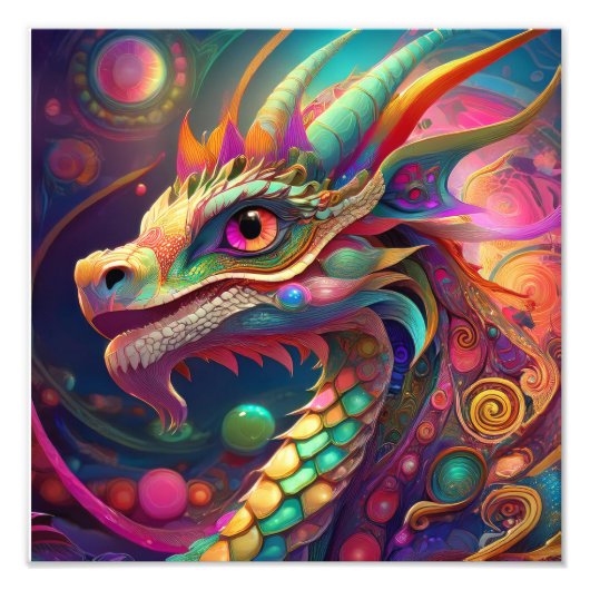 Impression Photo Dragon d'IA (Devant)