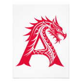 Impression Photo Dragon Styled Letter A, Dragon Alphabet, Monogram (Devant)