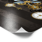 Impression Photo Dragonflies de Steampunk sur arrière - plan rayé b (Coin)