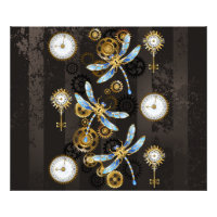 Dragonflies de Steampunk sur arrière - plan rayé b